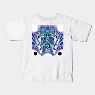 alien madness in mexican underworld mictlan art ecopop Kids T-Shirt